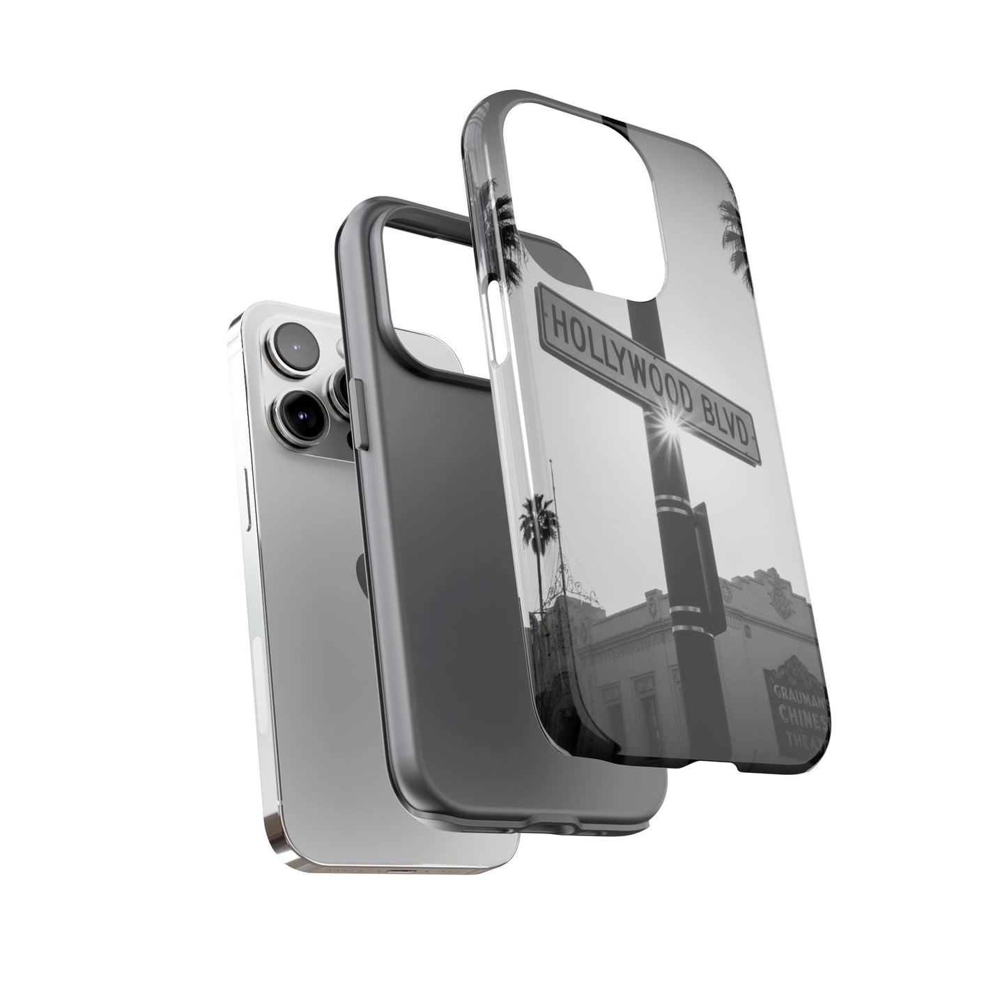 Hollywood Blvd Phone Case | Vintage Los Angeles Street Sign | Black & White LA Aesthetic