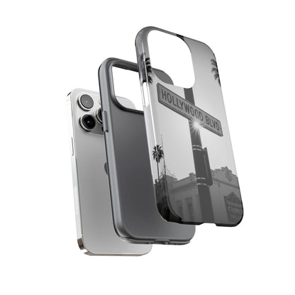 Hollywood Blvd Phone Case | Vintage Los Angeles Street Sign | Black & White LA Aesthetic