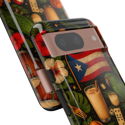 Puerto Rican Culture Phone Case | Boricua Icons Caribbean Aesthetic Tough Protective Case