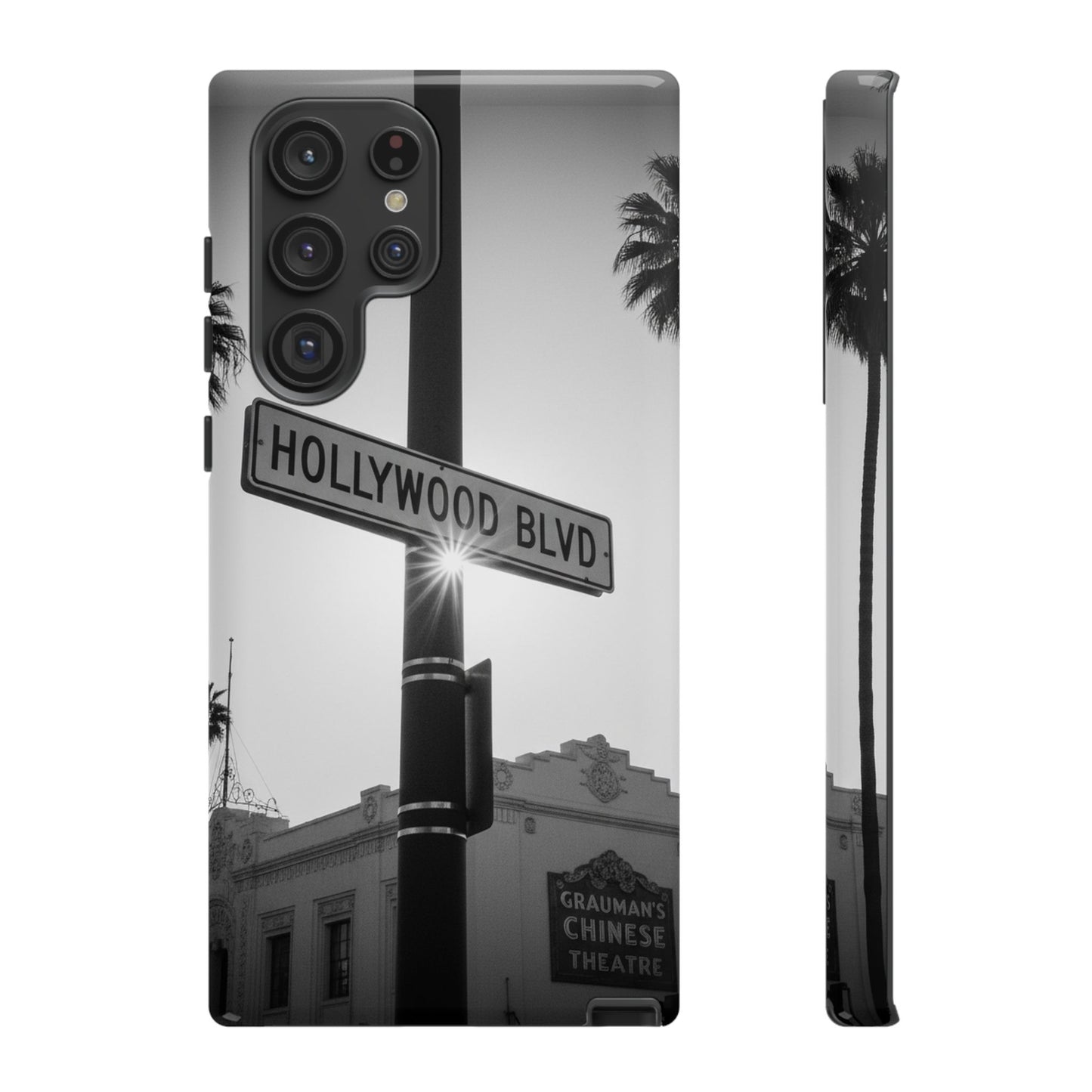 Hollywood Blvd Phone Case | Vintage Los Angeles Street Sign | Black & White LA Aesthetic