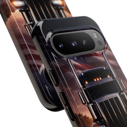 Semi Truck Phone Case American Flag Big Rig Trucker Gift iPhone Samsung