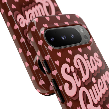 Si Dios Quiere Phone Case Latina Aesthetic Pink Hearts iPhone Samsung