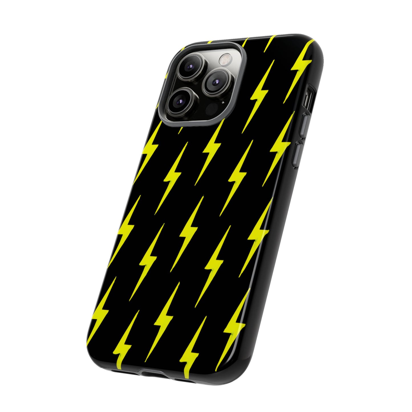Yellow Lightning Bolt Tough Phone Case | Bold Electric Pattern Case for Iphone, Samsung Galaxy and Pixel