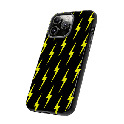 Yellow Lightning Bolt Tough Phone Case | Bold Electric Pattern Case for Iphone, Samsung Galaxy and Pixel