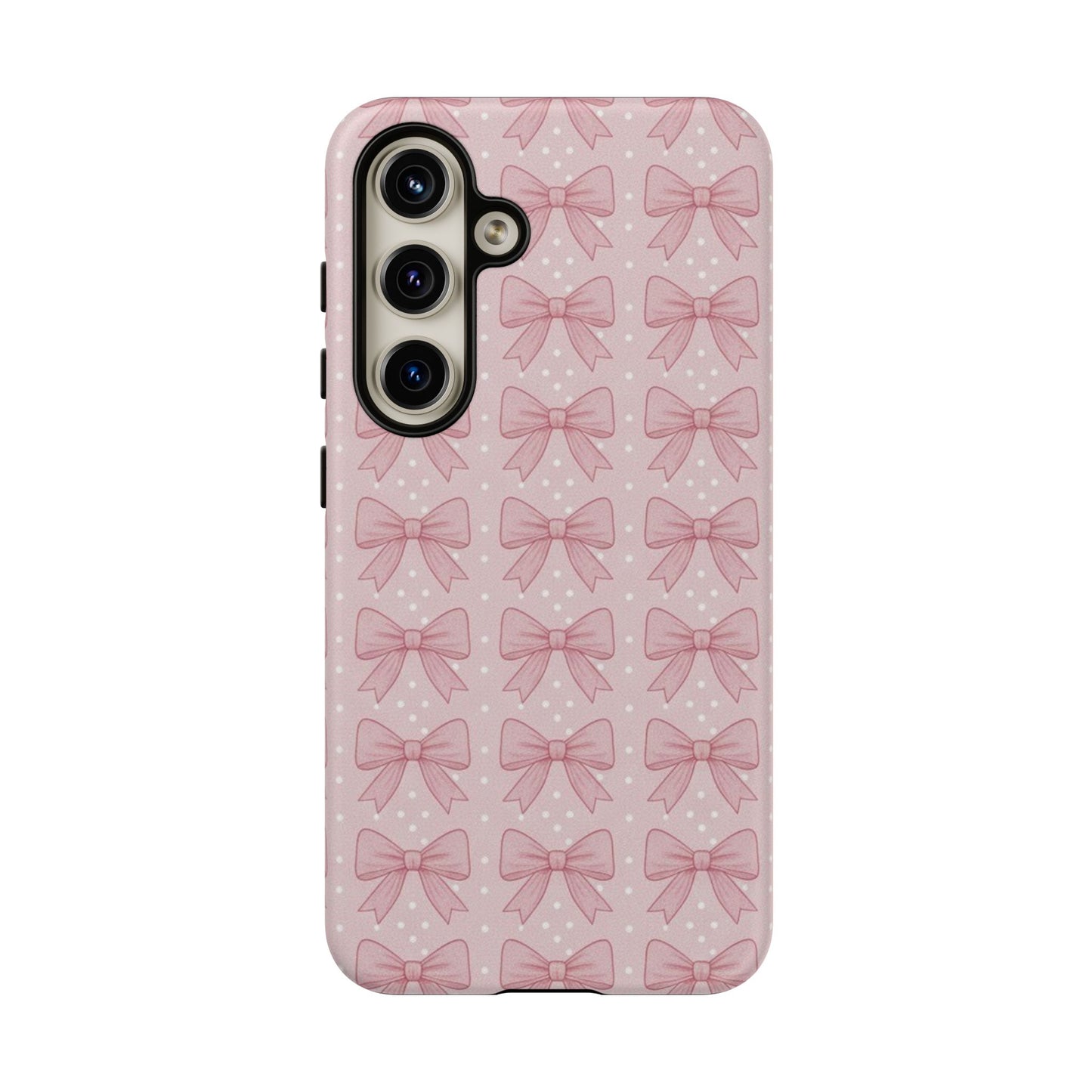 Pink Bow Pattern Phone Case – Soft Coquette Aesthetic Tough Case