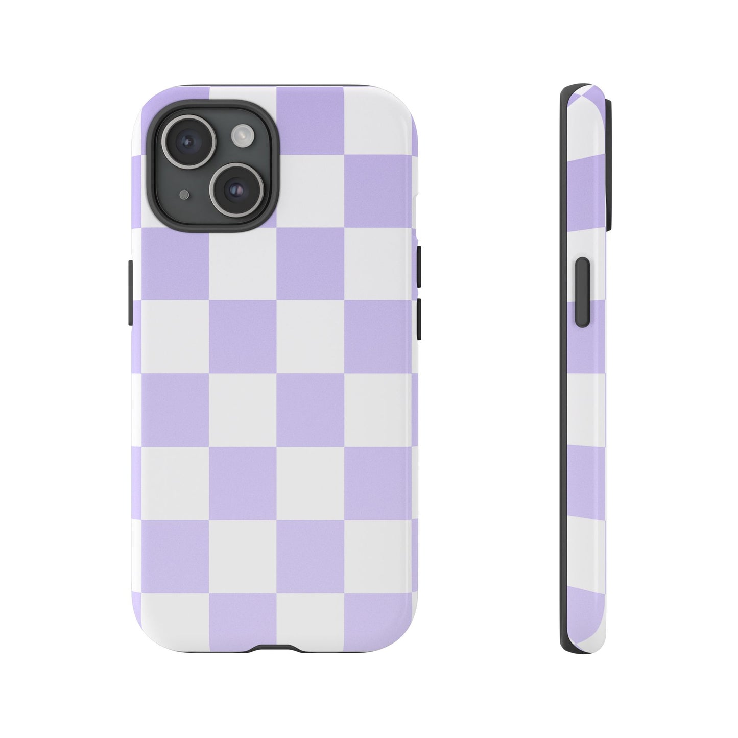 Lavender Checkerboard Phone Case | Pastel Aesthetic Checkered iPhone & Samsung Tough Case