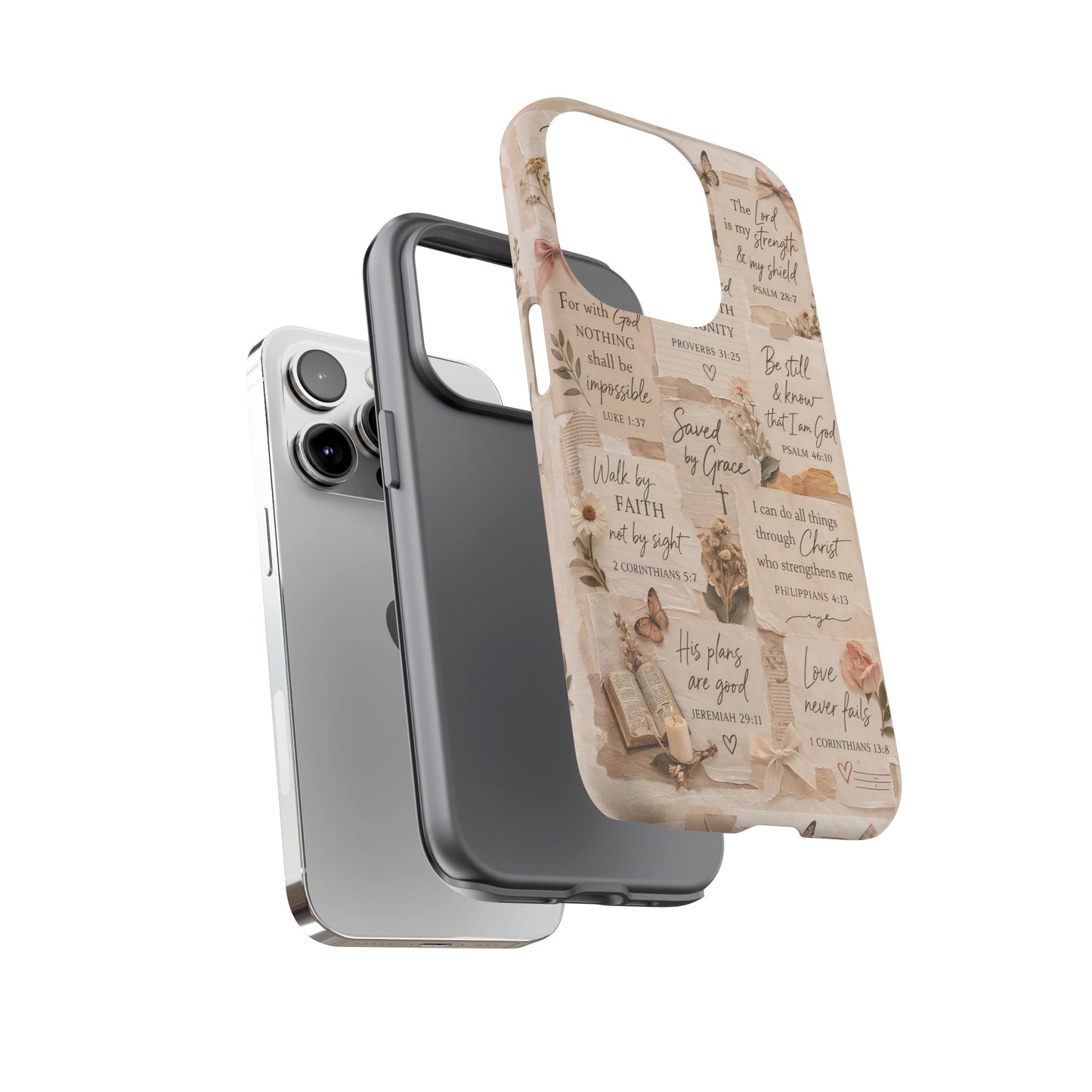 Christian Bible Verse Phone Case | Faith Scripture Aesthetic Floral Christian Case