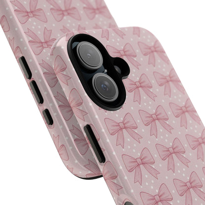 Pink Bow Pattern Phone Case – Soft Coquette Aesthetic Tough Case