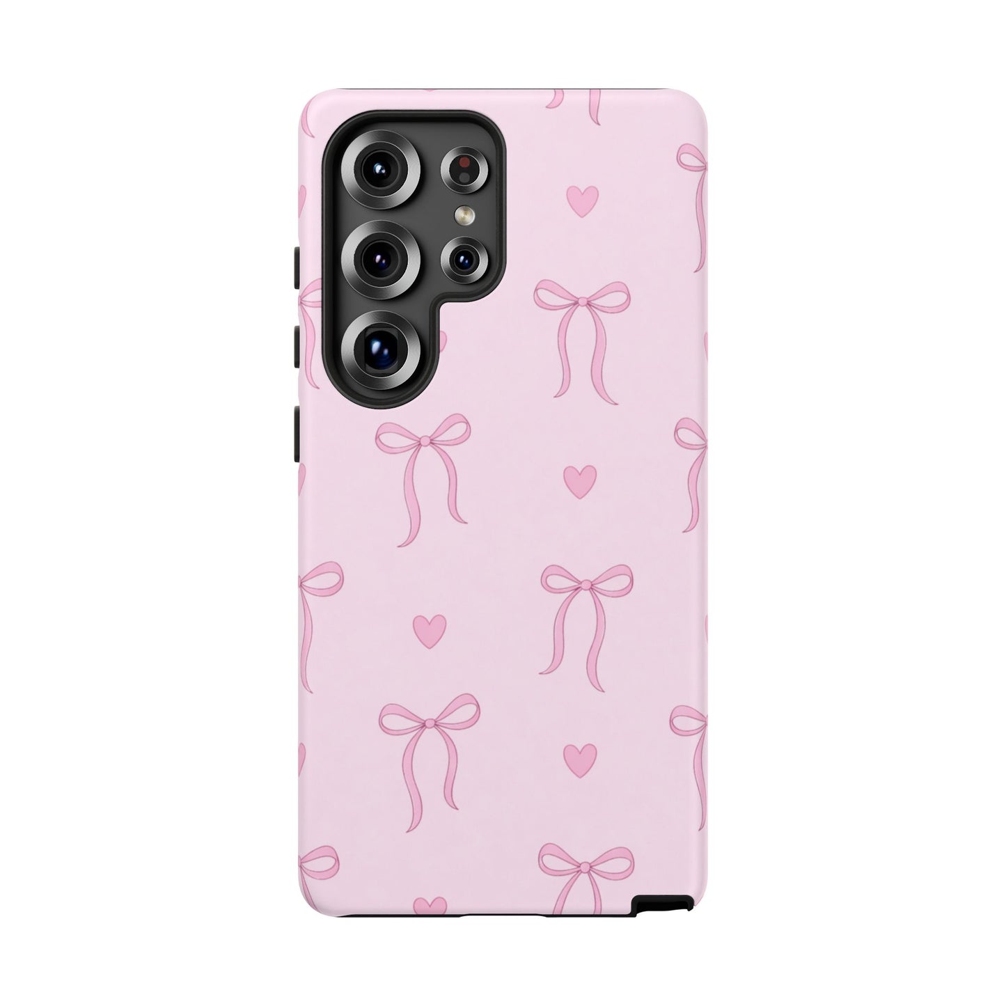Pink Bow Heart Aesthetic Phone Case – Coquette Cute Tough Cover