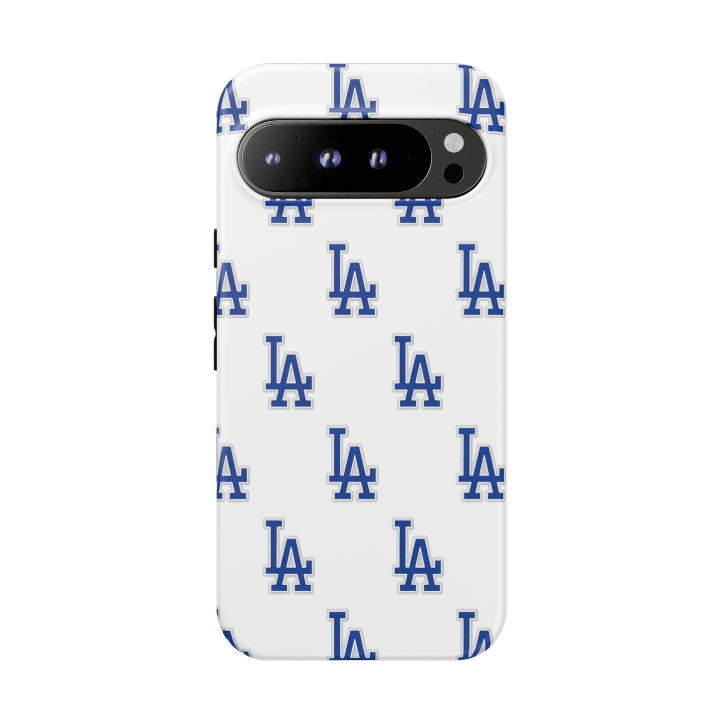 Blue LA Monogram Pattern Phone Case | Minimal Baseball Inspired Tough Cover