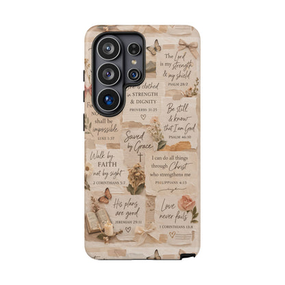 Christian Bible Verse Phone Case | Faith Scripture Aesthetic Floral Christian Case