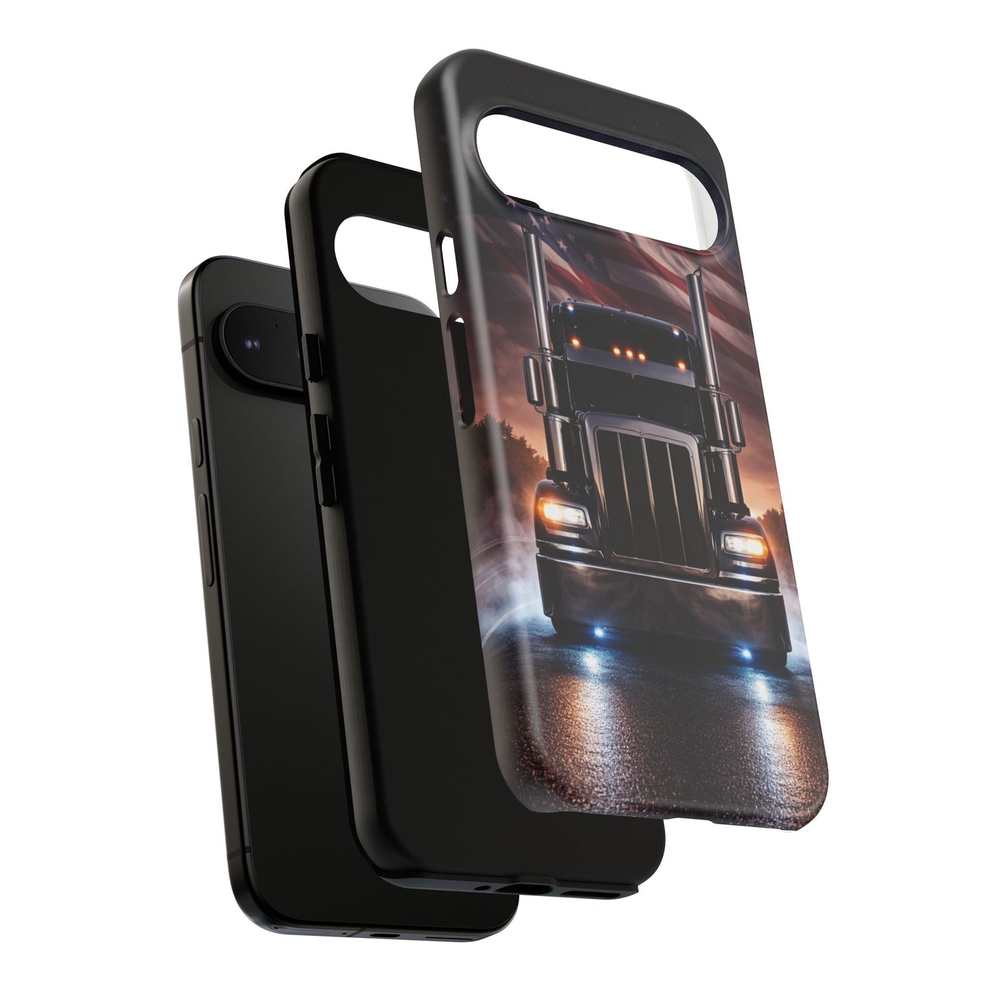 Semi Truck Phone Case American Flag Big Rig Trucker Gift iPhone Samsung
