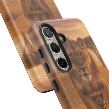 Lioness & Cub Phone Case | Safari Wildlife Tough Case for iPhone & Samsung