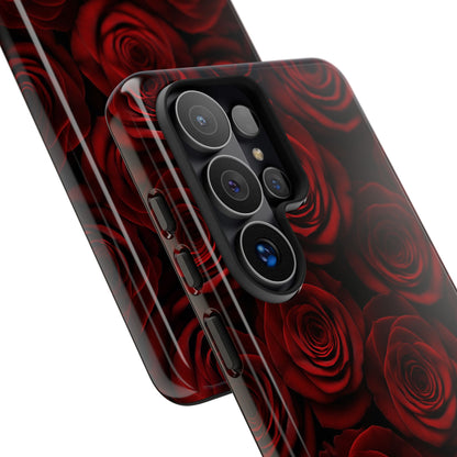 Dark Red Rose Phone Case – Gothic Floral Tough Case (iPhone, Samsung, Pixel)