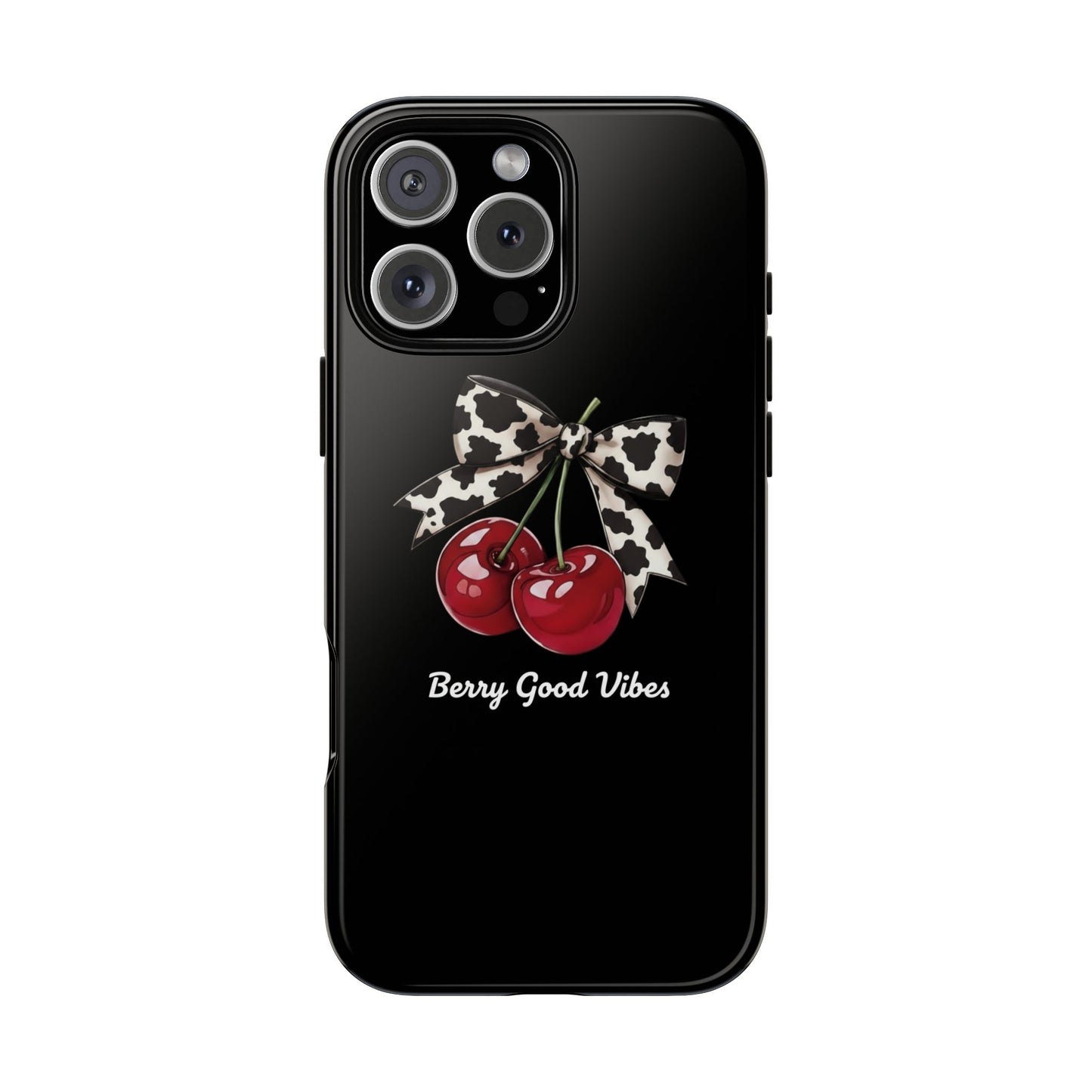 Cherry Cow Print Phone Case | Coquette Bow Aesthetic | Tough Protective Case