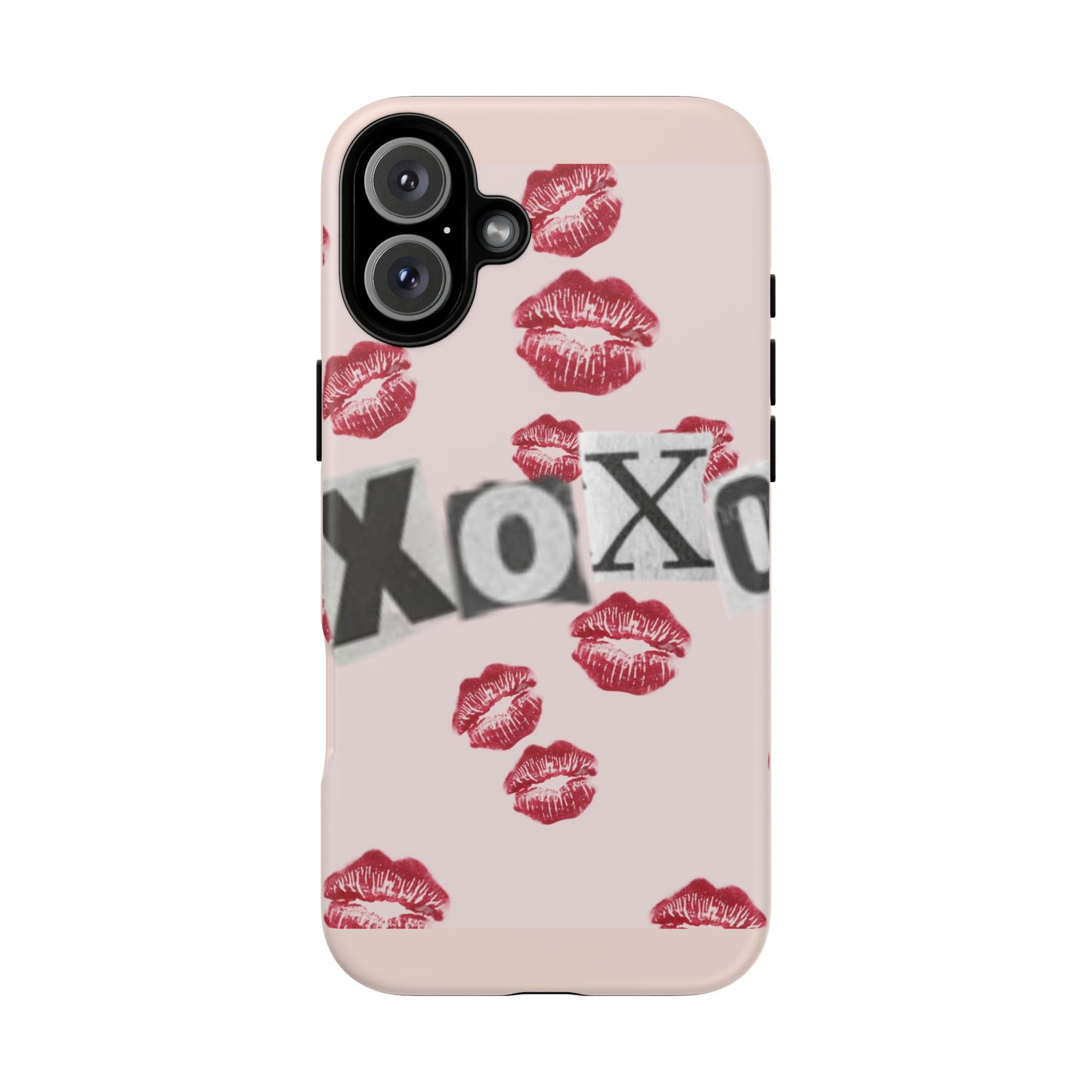 XOXO Kiss Print Phone Case | Coquette Valentine Aesthetic | Cute Pink Lipstick Kiss Tough Case for iPhone & Samsung