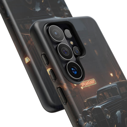 Vintage Classic Car Phone Case | Retro Noir Aesthetic | 1930s Street Scene Tough Case for iPhone & Samsung