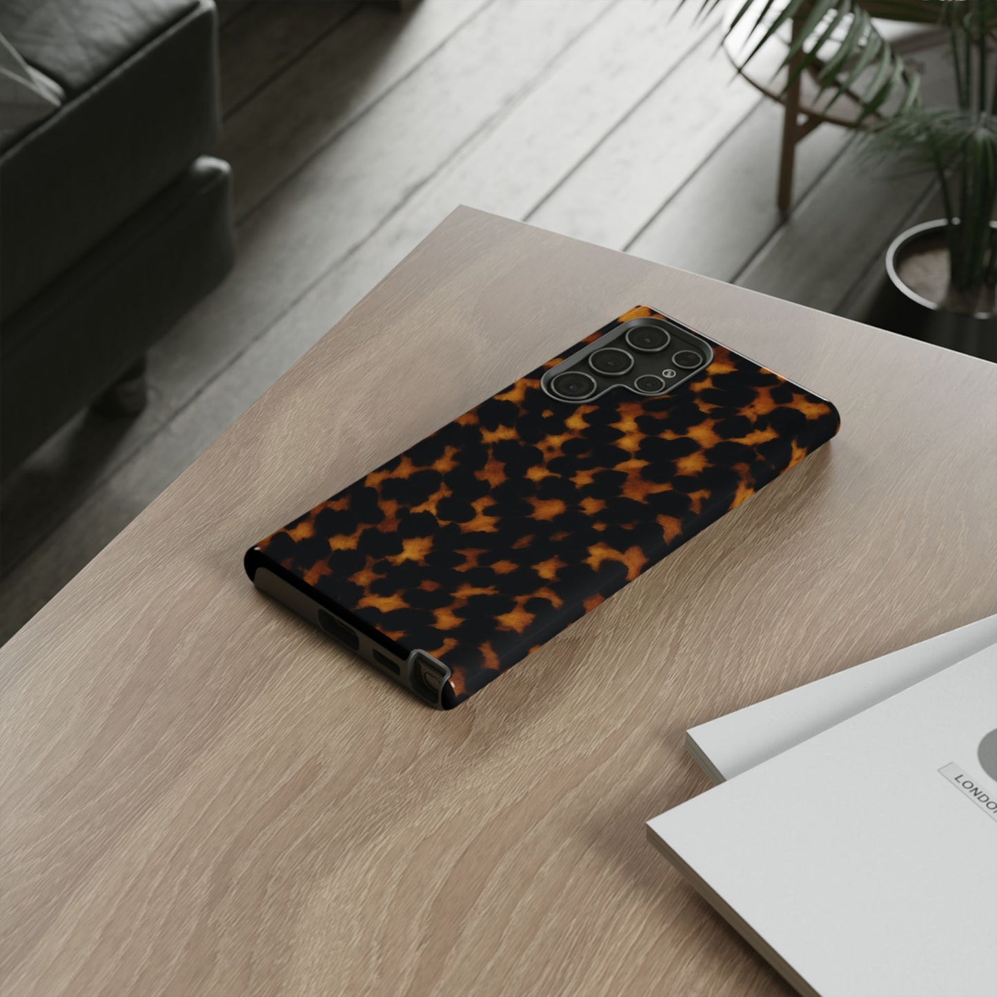 Tortoiseshell Pattern Tough Phone Case | Classic Leopard-Style Protective Cover