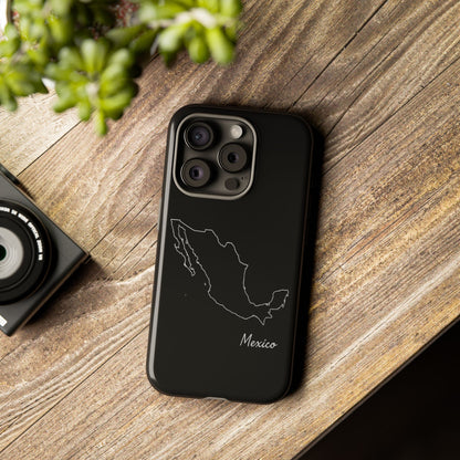 Mexico Outline Phone Case – Minimal Country Map Tough Case (iPhone, Samsung, Pixel)