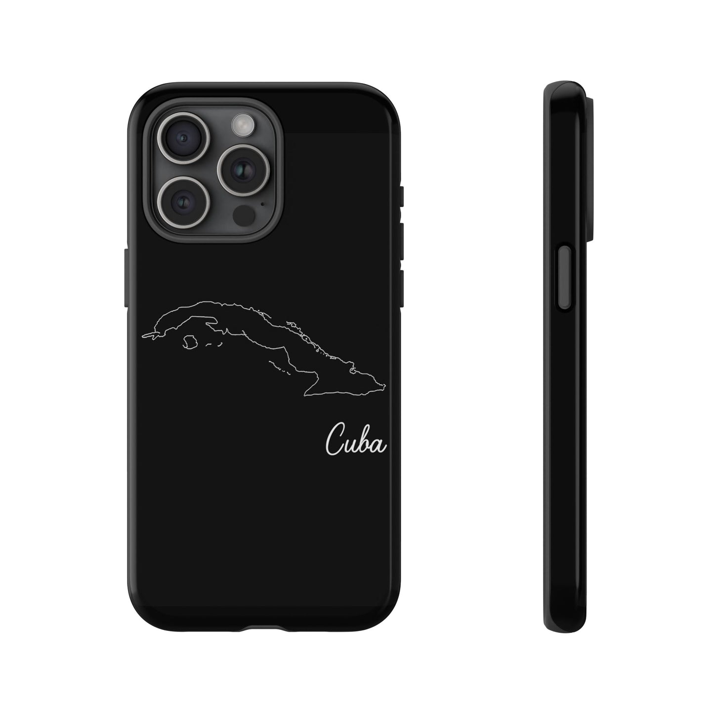 Cuba Outline Phone Case – Minimal Country Map Tough Case (iPhone, Samsung, Pixel)