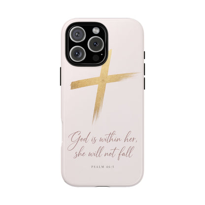 Psalm 46:5 God Is Within Her Christian Cross Phone Case Faith Gift
