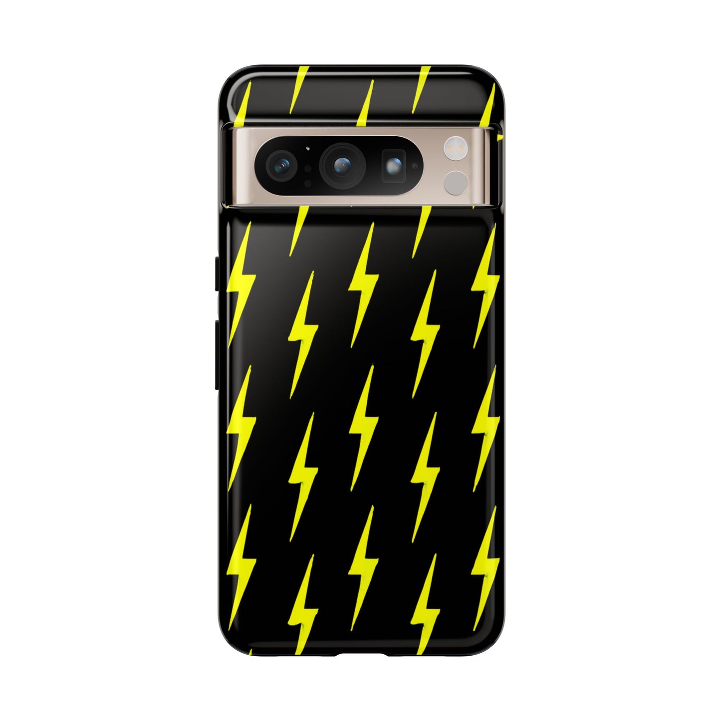 Yellow Lightning Bolt Tough Phone Case | Bold Electric Pattern Case for Iphone, Samsung Galaxy and Pixel
