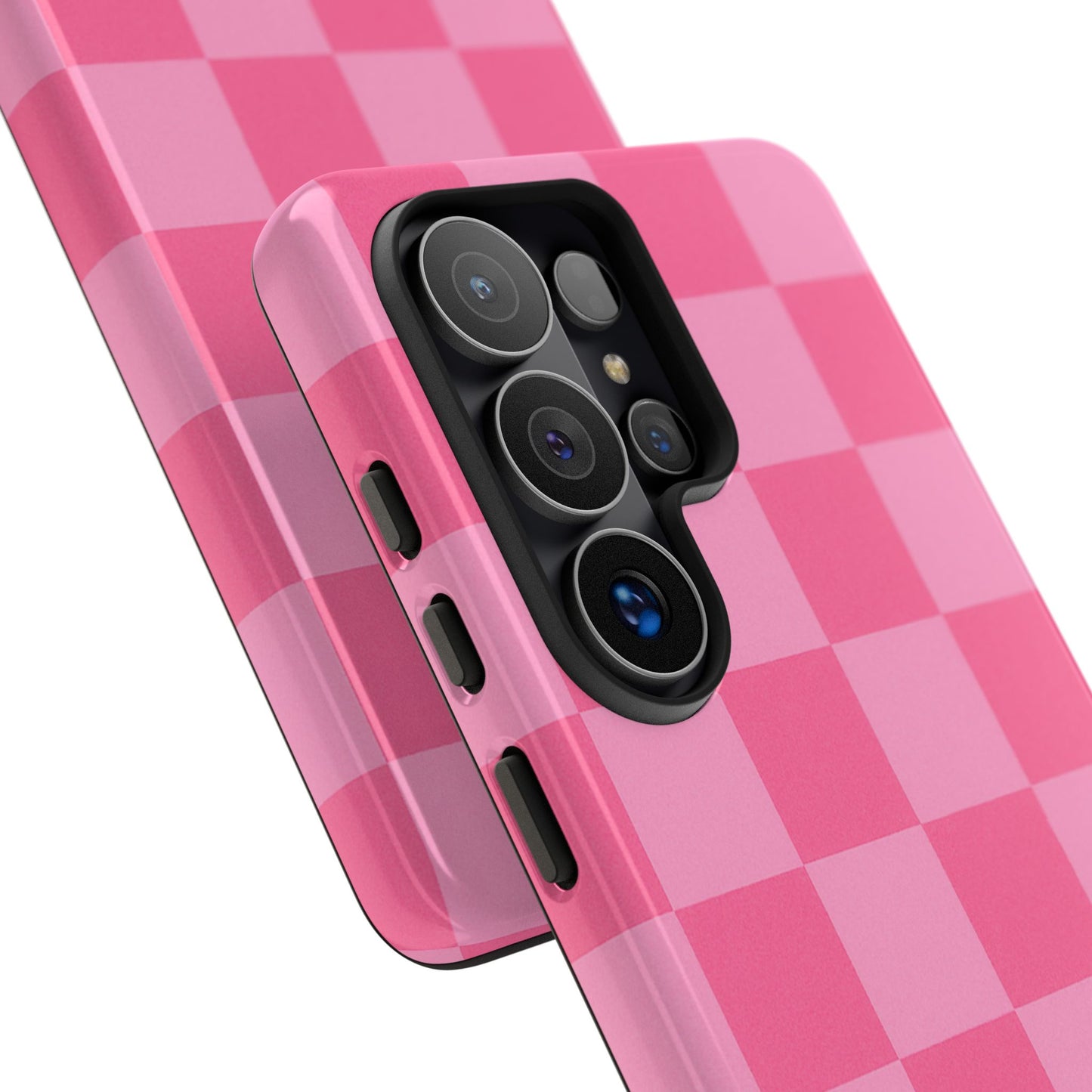 Pink Checkerboard Phone Case | Cute Aesthetic Checkered iPhone & Samsung Tough Case
