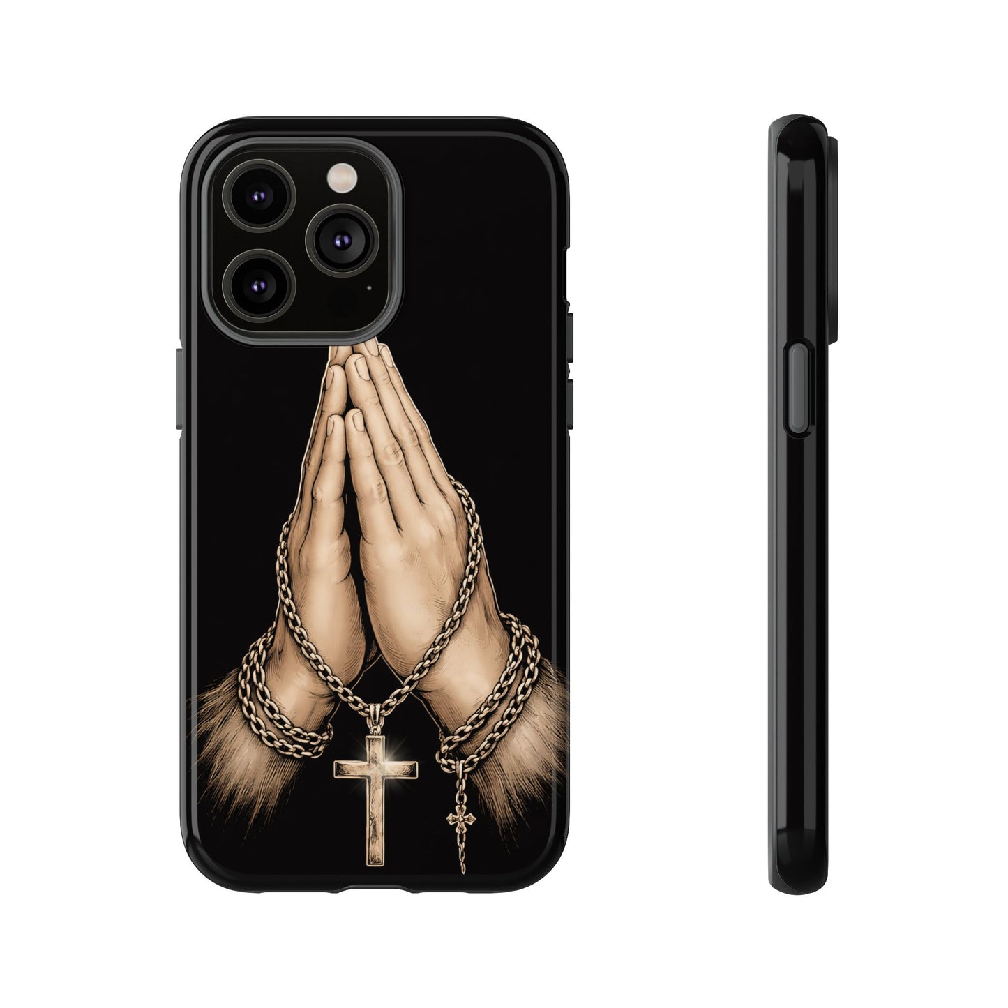 Praying Hands Cross Phone Case – Christian Faith Scripture Cover