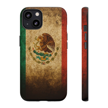 Vintage Mexico Flag Phone Case – Mexican Pride Grunge Flag Aesthetic Tough Case