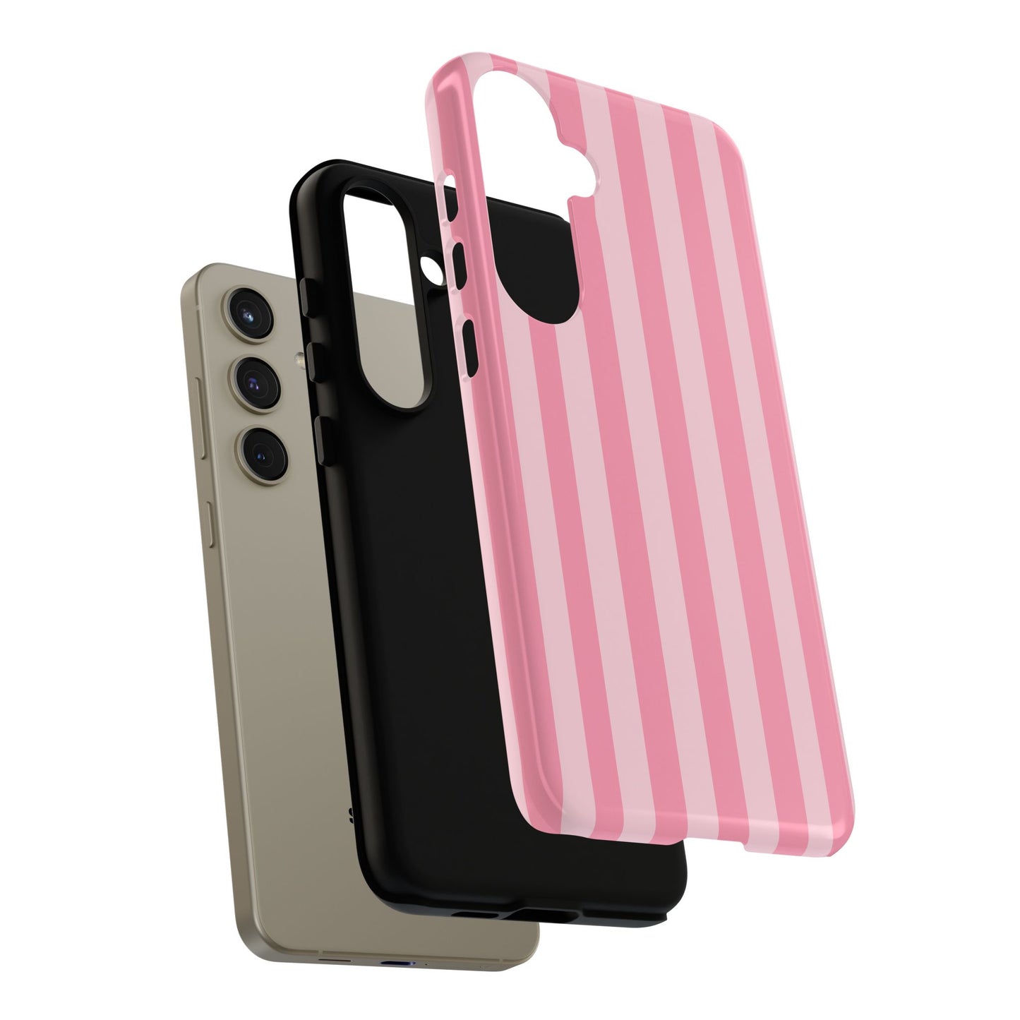 Pink Vertical Stripe Phone Case | Minimal Pastel Stripes Tough Case
