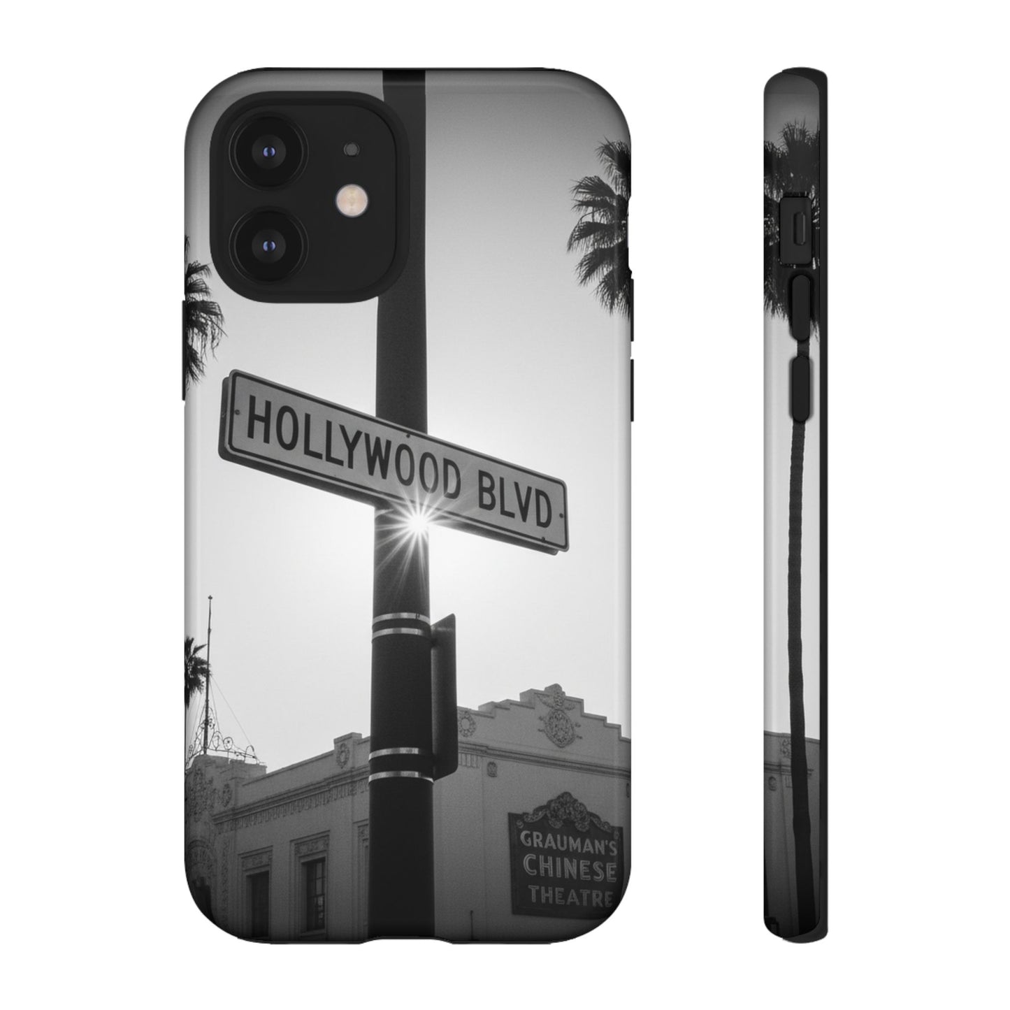 Hollywood Blvd Phone Case | Vintage Los Angeles Street Sign | Black & White LA Aesthetic
