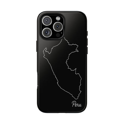 Peru Outline Phone Case – Minimal Country Map Tough Case (iPhone, Samsung, Pixel)