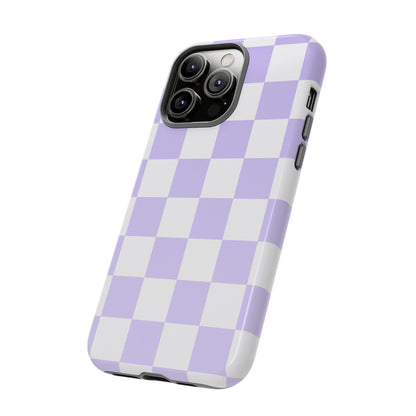 Lavender Checkerboard Phone Case | Pastel Aesthetic Tough Case