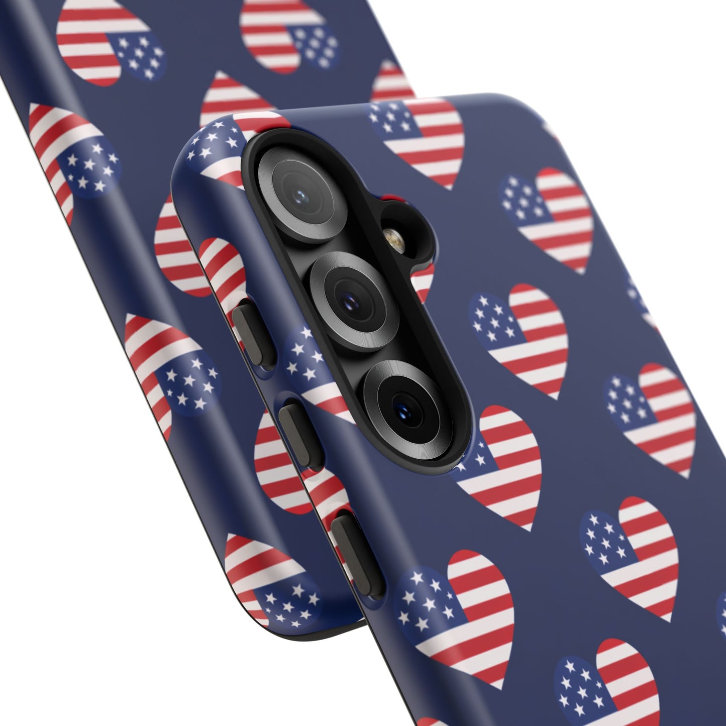 Patriotic American Flag Heart Phone Case – Tough Shockproof, USA Stars & Stripes for Iphone, Samsung Galaxy and Pixel
