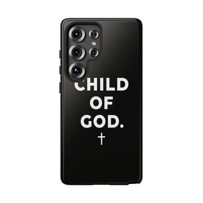Child of God Phone Case Christian Black Aesthetic Cross Tough Cover