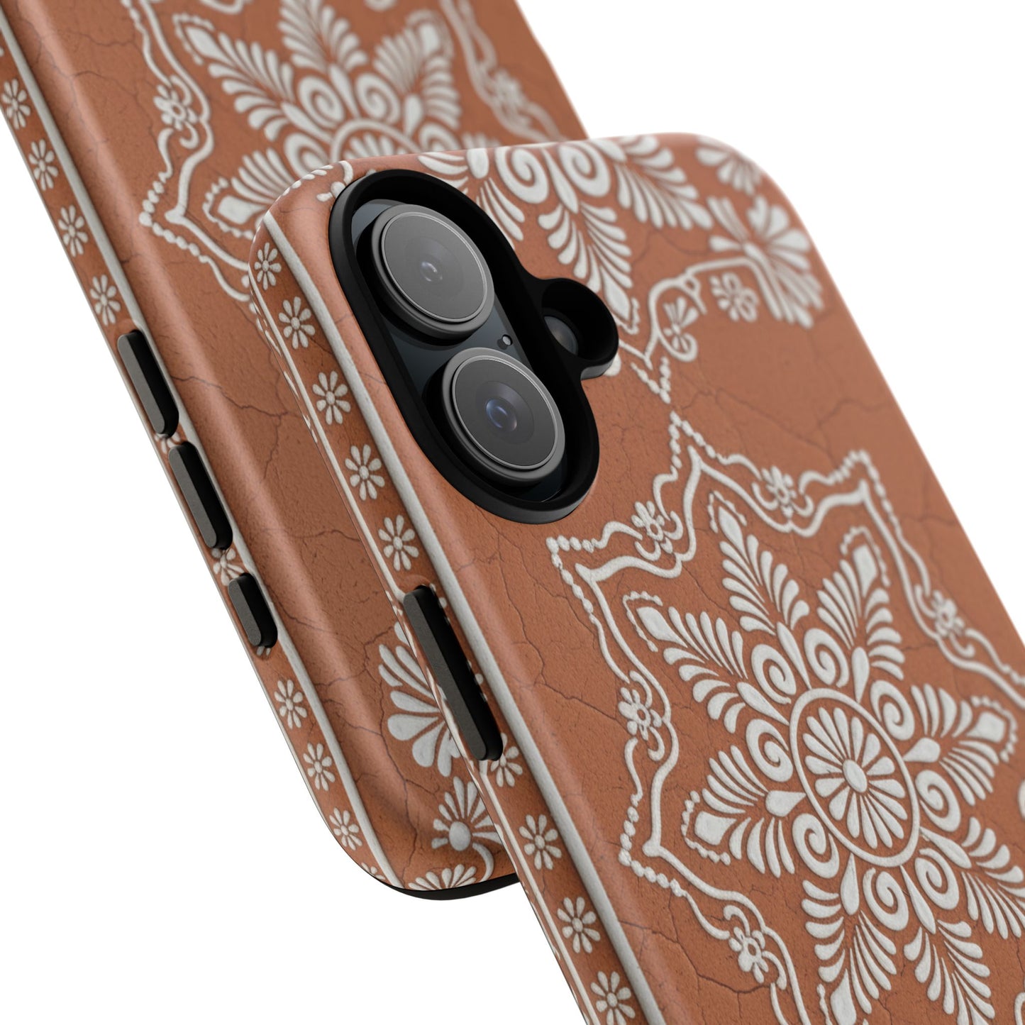 Talavera Terracotta Phone Case | Mexican Floral Pattern iPhone & Samsung Tough Case | Boho Clay Aesthetic Cover