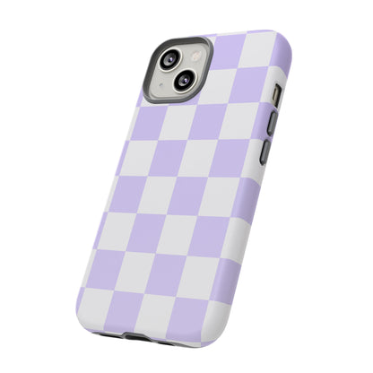 Lavender Checkerboard Phone Case | Pastel Aesthetic Tough Case