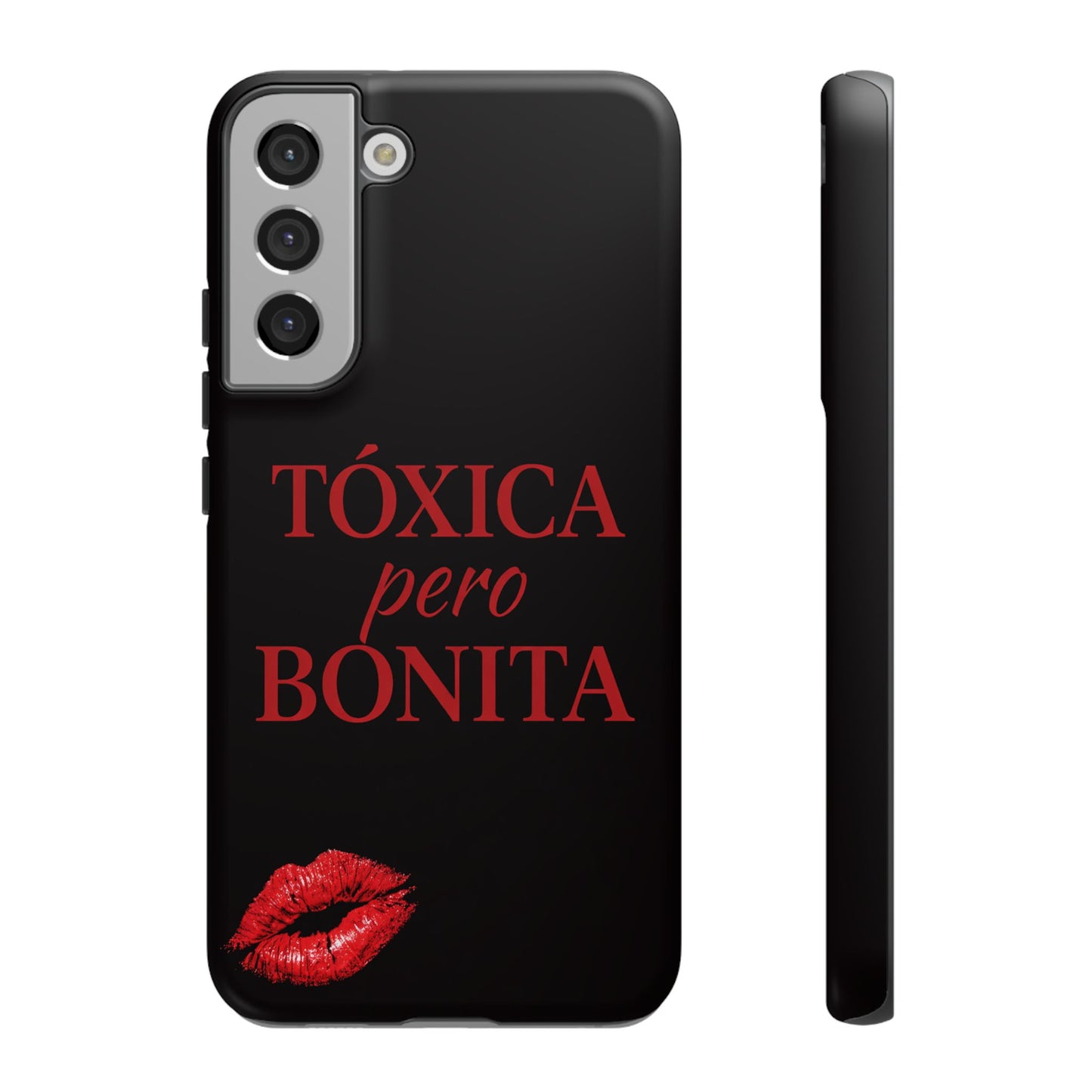 Toxica Pero Bonita Phone Case, Latina Quote Case, Red Lips Aesthetic, Spanish Saying Case, Trendy Tough Cover