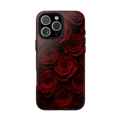 Dark Red Rose Phone Case – Gothic Floral Tough Case (iPhone, Samsung, Pixel)