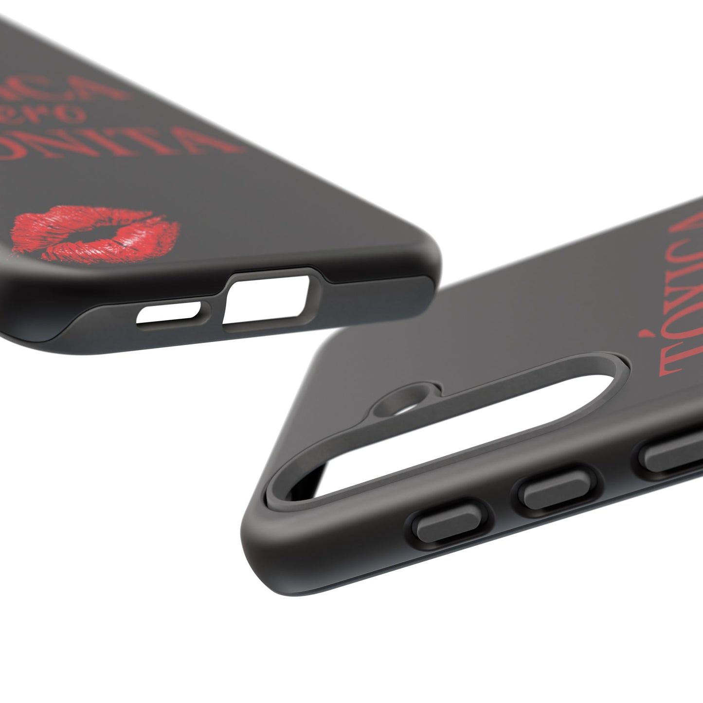 Toxica Pero Bonita Phone Case, Latina Quote Case, Red Lips Aesthetic, Spanish Saying Case, Trendy Tough Cover
