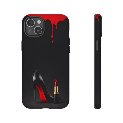 Dark Feminine Red Drip Phone Case – Gothic Glam Tough Cover