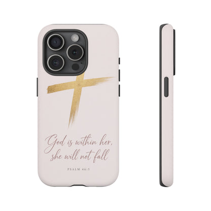 Psalm 46:5 God Is Within Her Christian Cross Phone Case Faith Gift
