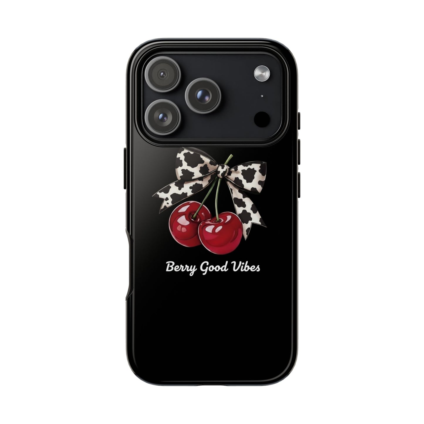 Cherry Cow Print Phone Case | Coquette Bow Aesthetic iPhone & Samsung Tough Case