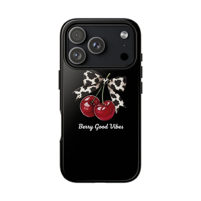 Cherry Cow Print Phone Case | Coquette Bow Aesthetic iPhone & Samsung Tough Case