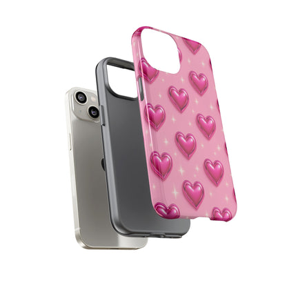 Pink Heart Pattern Phone Case | Tough Protective Case for Iphone, Samsung Galaxy and Pixel