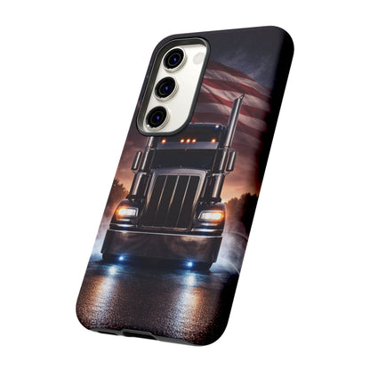 Semi Truck Phone Case American Flag Big Rig Trucker Gift iPhone Samsung