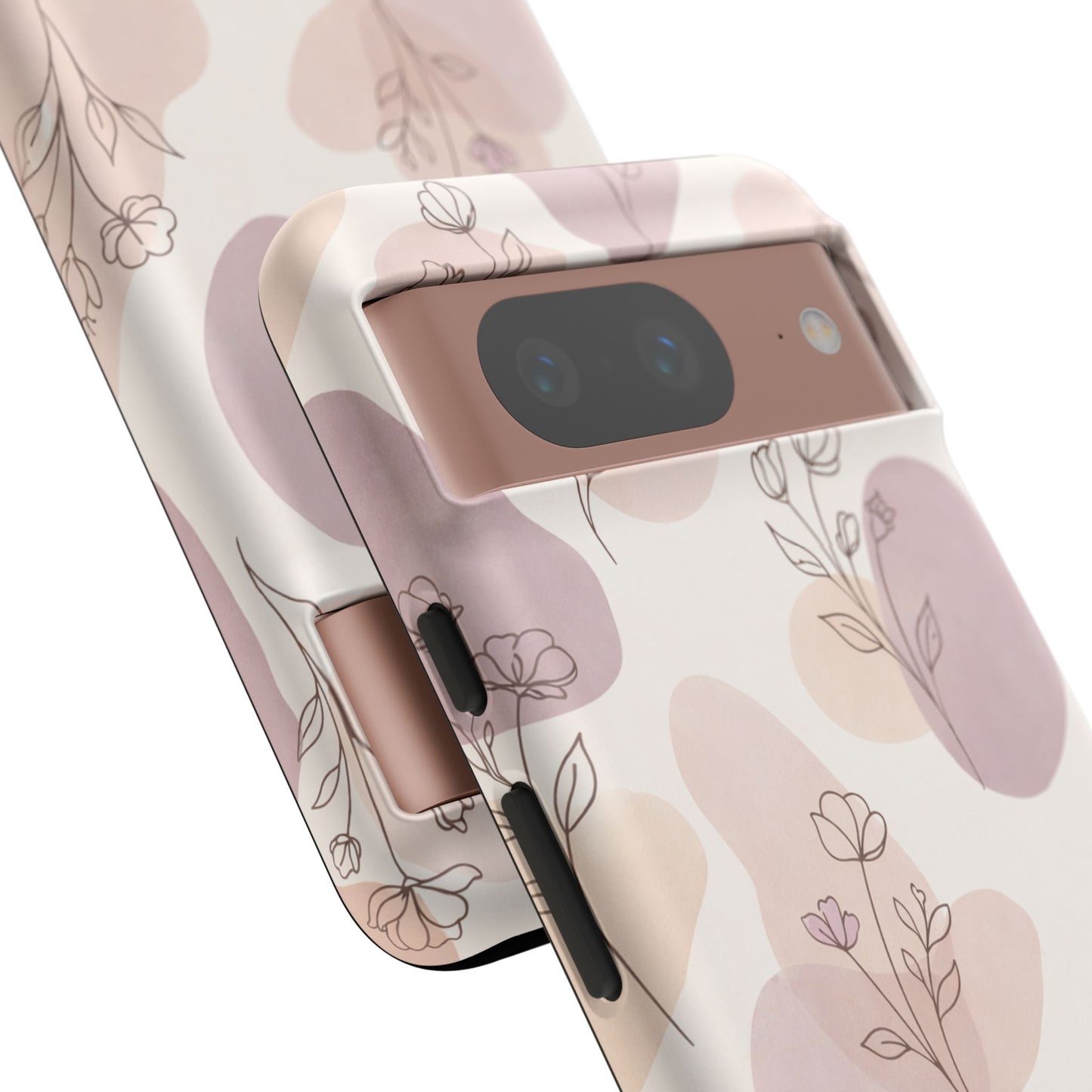 Blush Floral Phone Case Neutral Botanical Watercolor Tough Cover