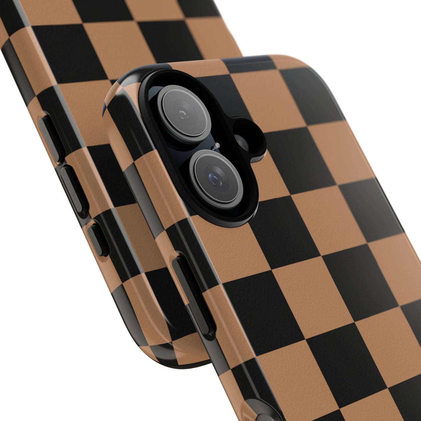 Brown Checkerboard Phone Case | Aesthetic Tough Protective Case