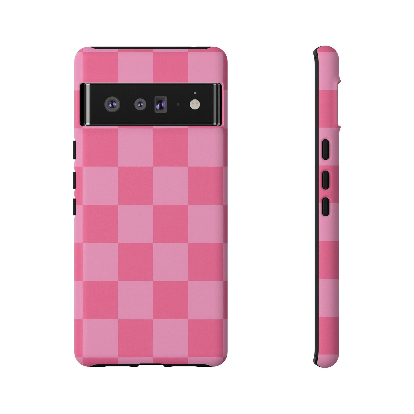 Pink Checkerboard Phone Case | Cute Aesthetic Checkered iPhone & Samsung Tough Case
