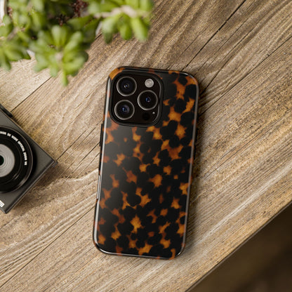 Tortoiseshell Pattern Tough Phone Case | Classic Leopard-Style Protective Cover